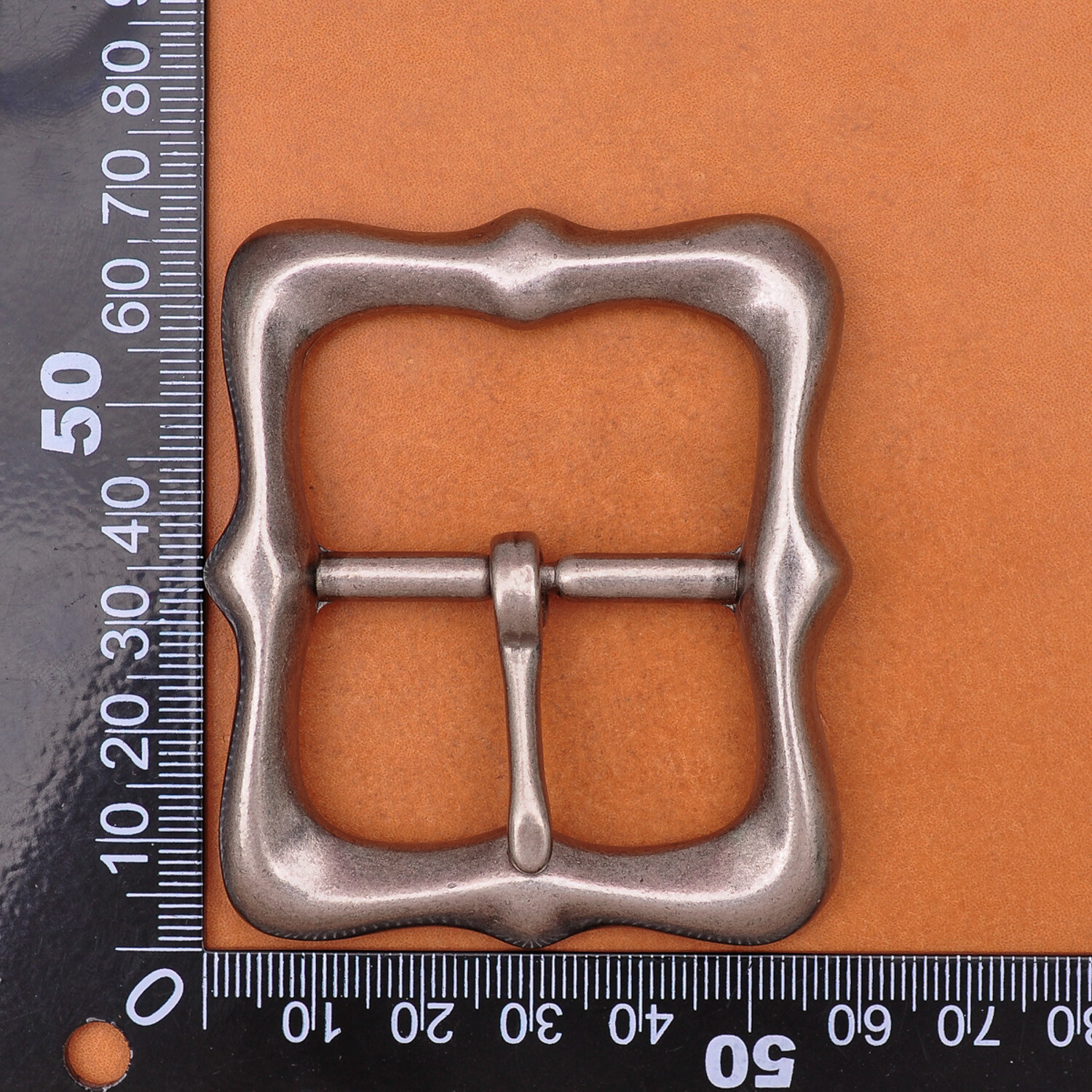 Solid Antique Silver Center Bar Pin Belt Buckle Fits 40mm DIY Leathercraft Belts
