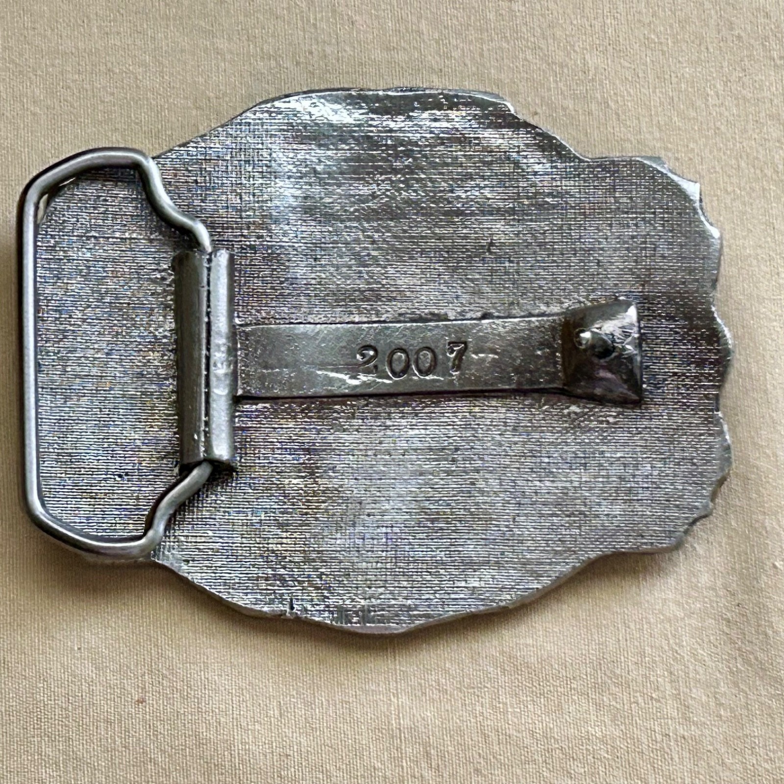 Fish Belt Buckle Green Enamel Metal Largemouth Bass and Lure 2007