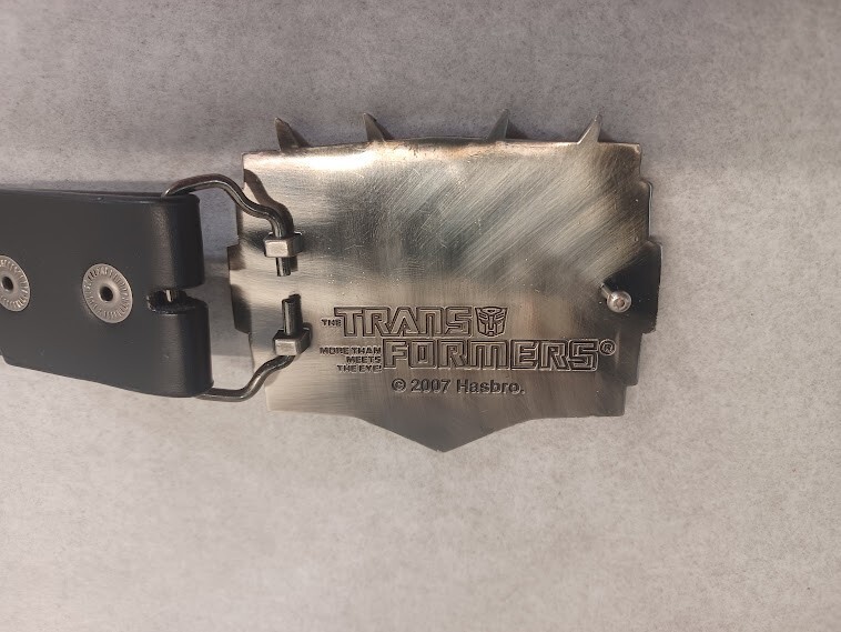 2007 TRANSFORMER BELT BUCKLE – HEAVY Hasbro with belt very nice 38in BELT