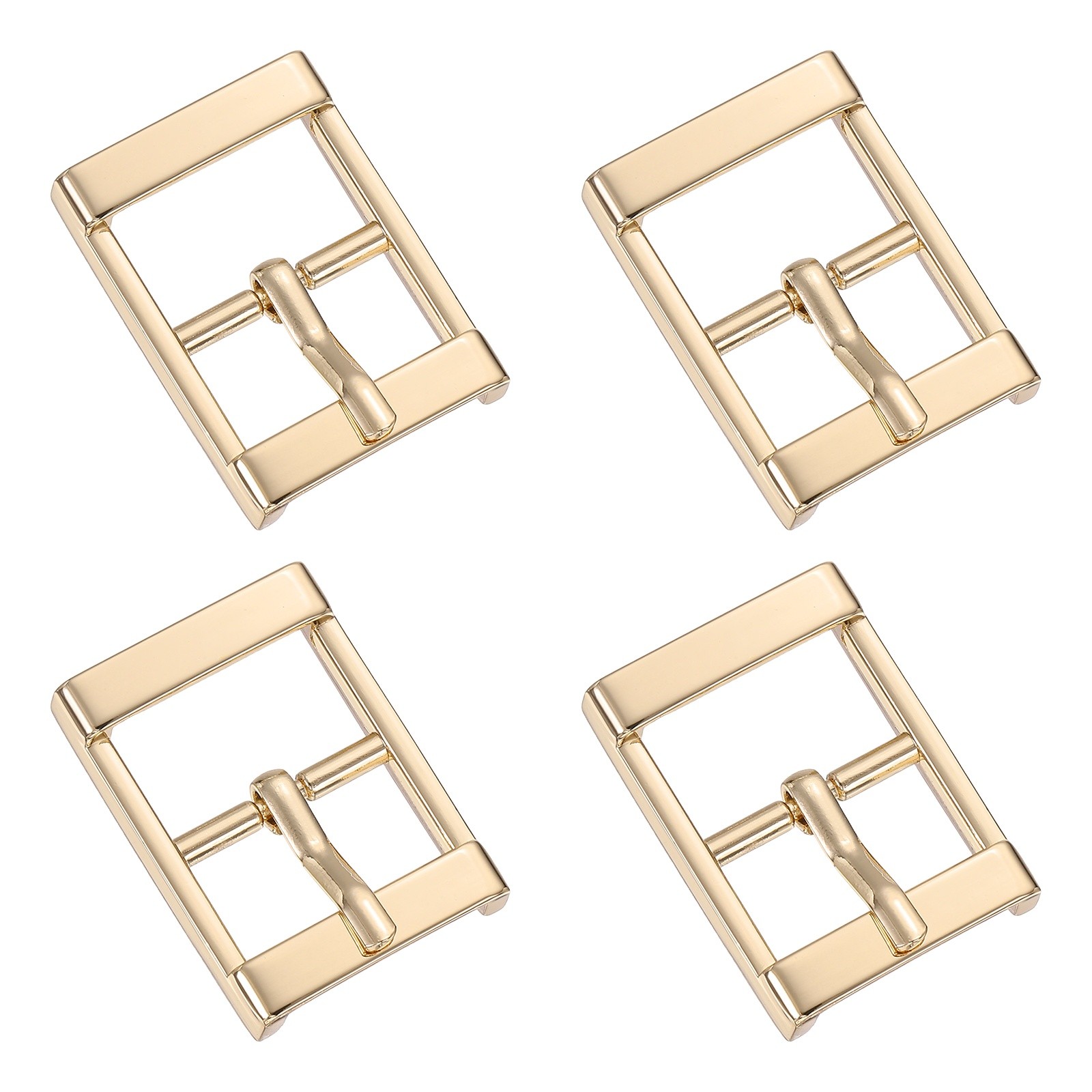 4Pcs Single Prong Belt Buckle 0.75&Prime; ID Metal Roller Buckle for Belt, Light Gold