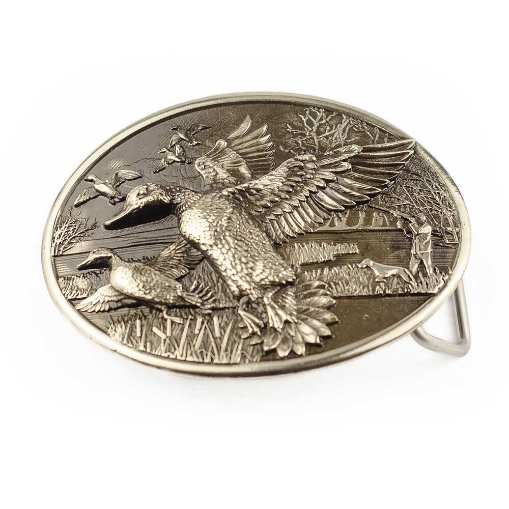 Mallard german silver belt buckle, Duck hunting, Trophy duck season hunter gift