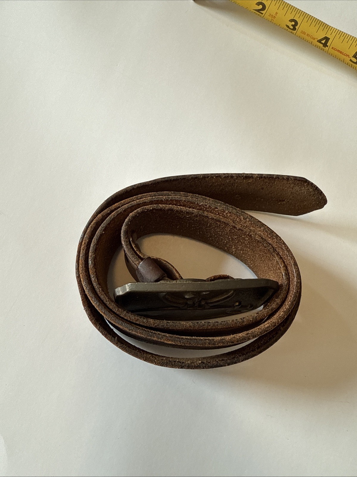 Vintage Masonic Shriner Belt & Buckle – Sword & Crescent Design – Leather Belt