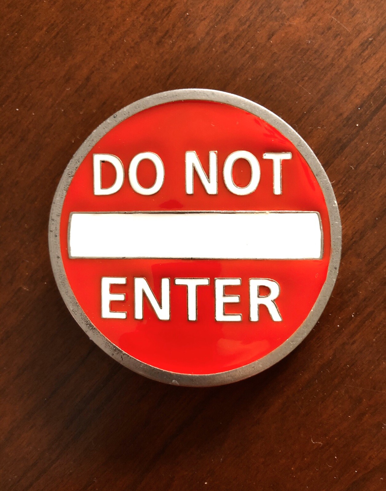 Round Do Not Enter Sign Funny Joke Road Street Sign Unisex Men’s Belt Buckle