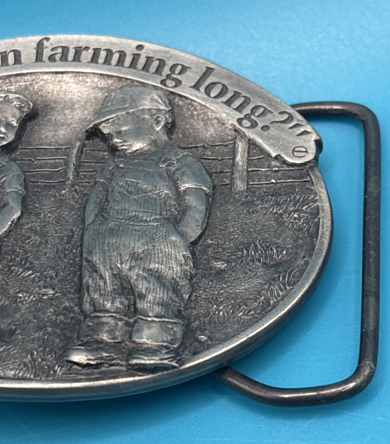 You’ve Been Farming Long? USA Reiman Publications Solid Pewter Belt Buckle /2500