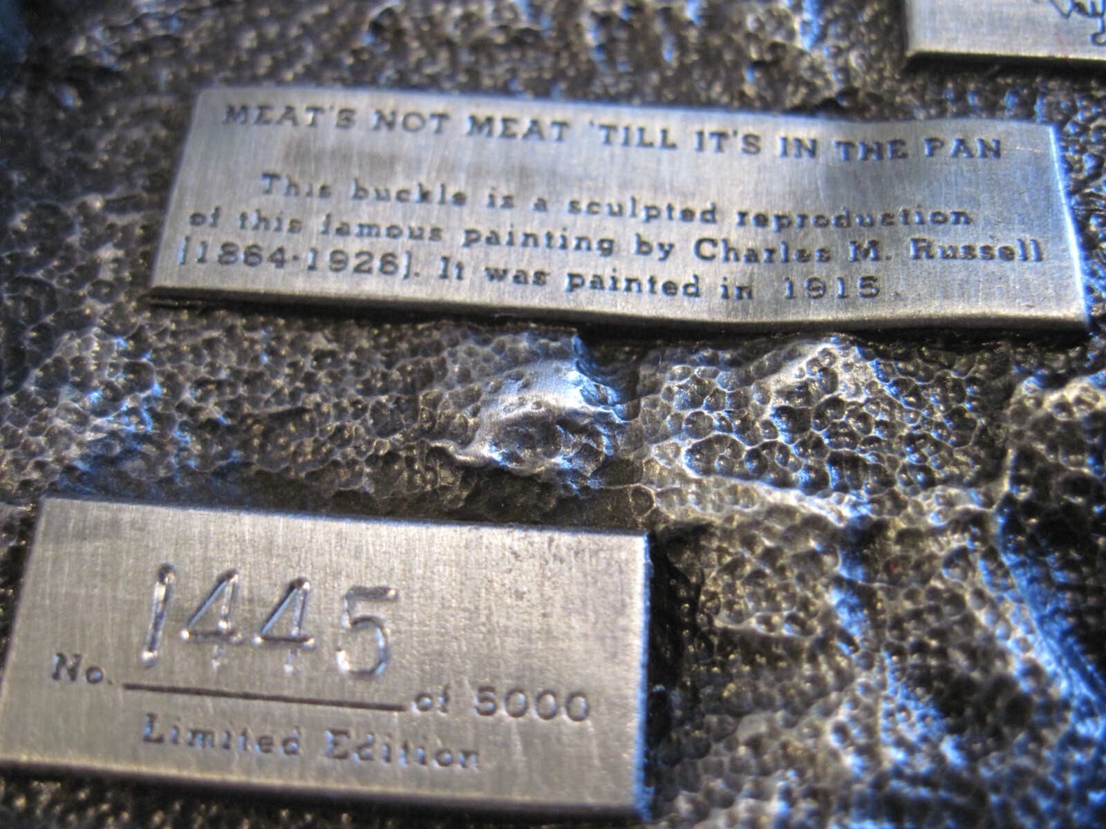 Siskiyou 1984 Charles Russell relief Ltd. Ed. Belt Buckle « Meat&rsquo;s not Meat…..
