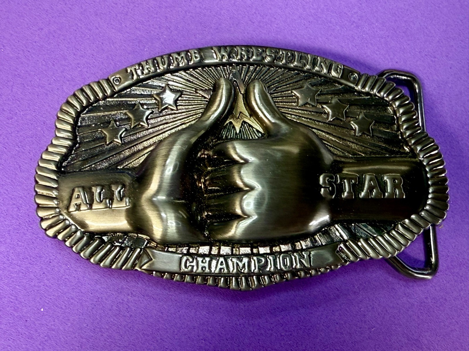 Thumb Wrestling All-Star Champion Trophy Award 2005 SMC LLC. Belt Buckle