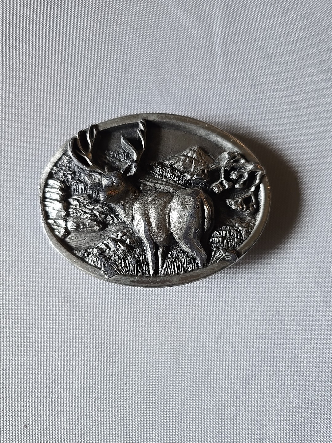1984 Bergamot Brass Works Deer in Nature-Vintage E-146 Hunters Belt Buckle