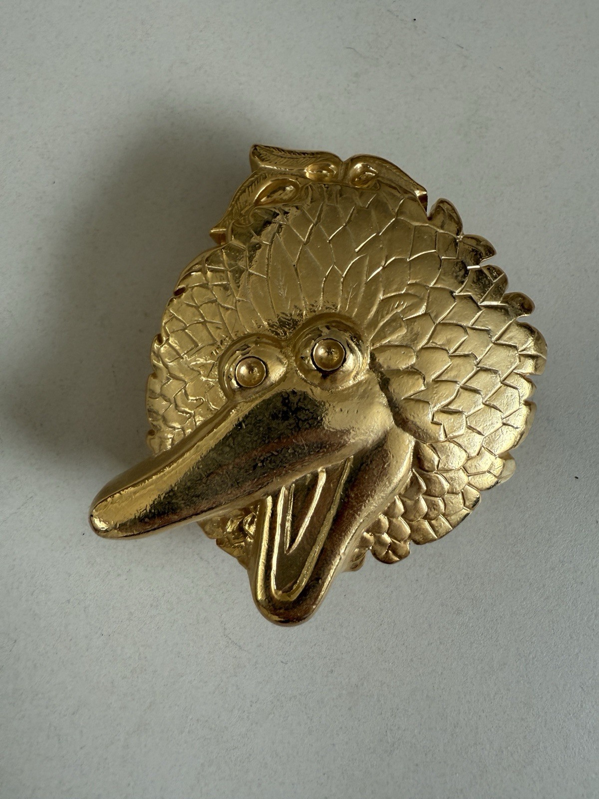 Sesame Street Big Bird custom gold belt buckle