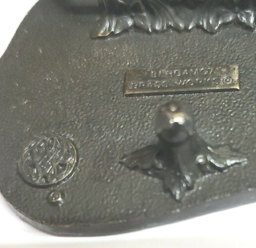 VINTAGE 1980 BERGAMOT BRASS WORKS USA OLYMPICS BELT BUCKLE GREAT PATINA