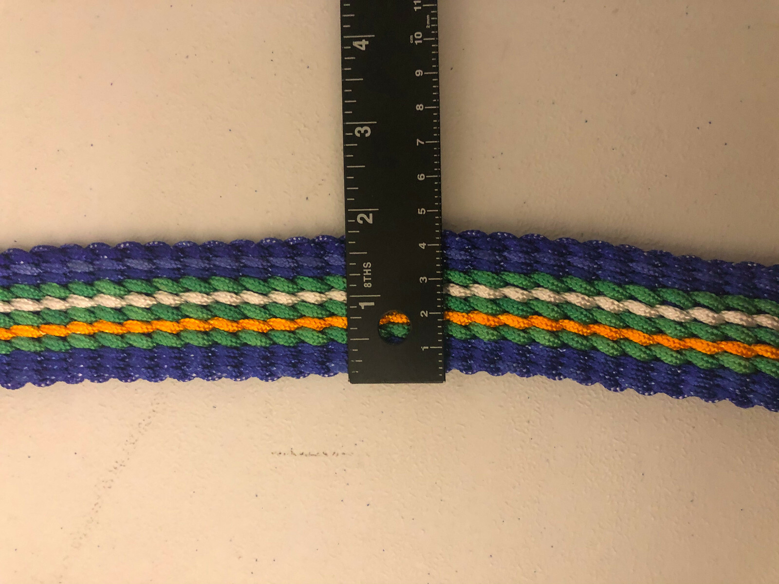 Handmade Nylon braided Men Women Belt Blue Green White Yellow 48in No Buckle