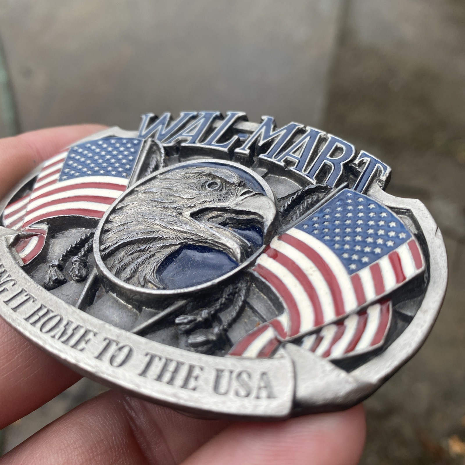Wal-Mart belt buckle Bring it Home to the USA Limited Edition