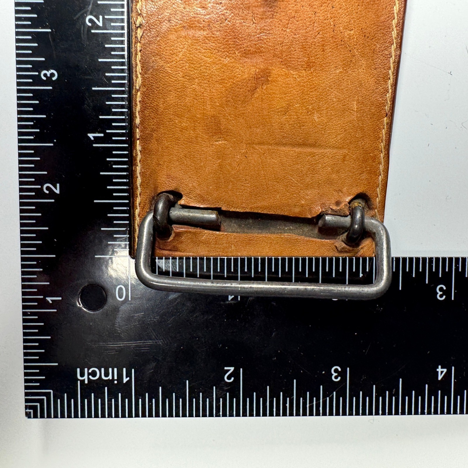 Vintage Leather Belt Buckle Western Style Geometric Embroidered F R
