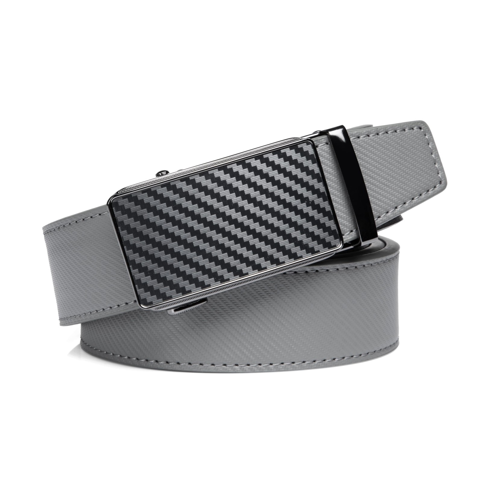 Drowsmen Leather 36&Prime;-42&Prime; Waist Adjustable, Carbon Fiber Gray/Grey Belts