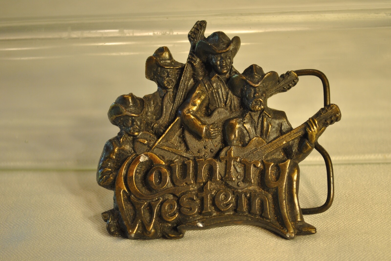 Country Western Band Belt Buckle Bergamot Brass Works 1981 Musicians Honky Tonk