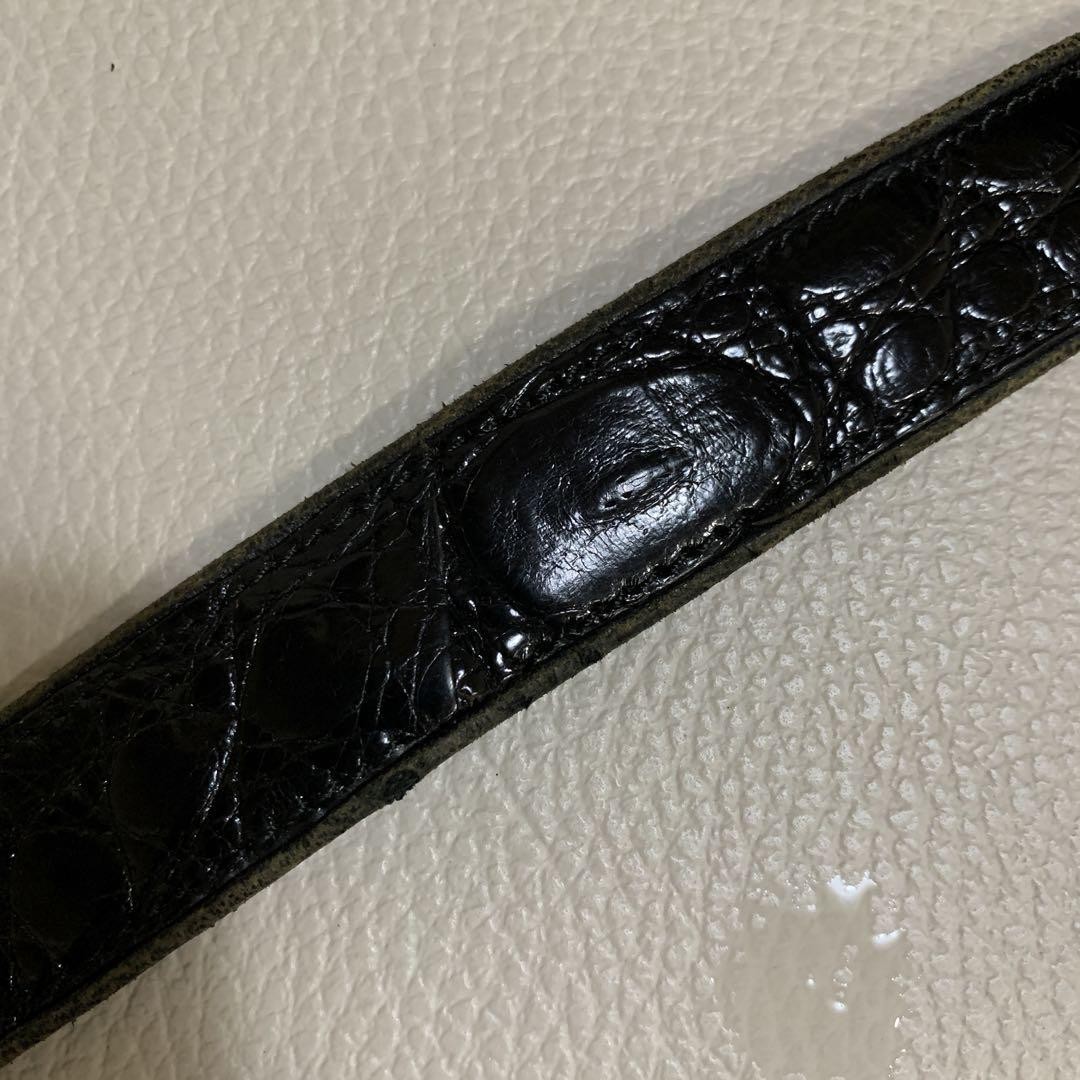 Louis Vuitton Crocodile Belt Black Vintage Luxury Rare