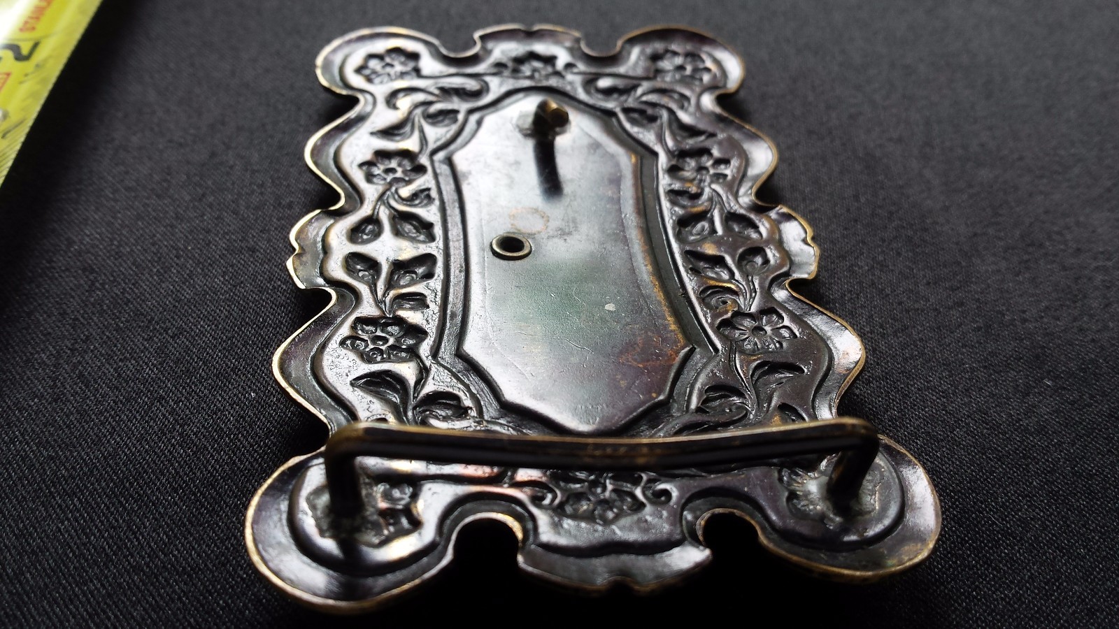WESTERN COWBOY BOOTS FLORAL BELT BUCKLE INSERT DARK BRONZE BRASS TONED