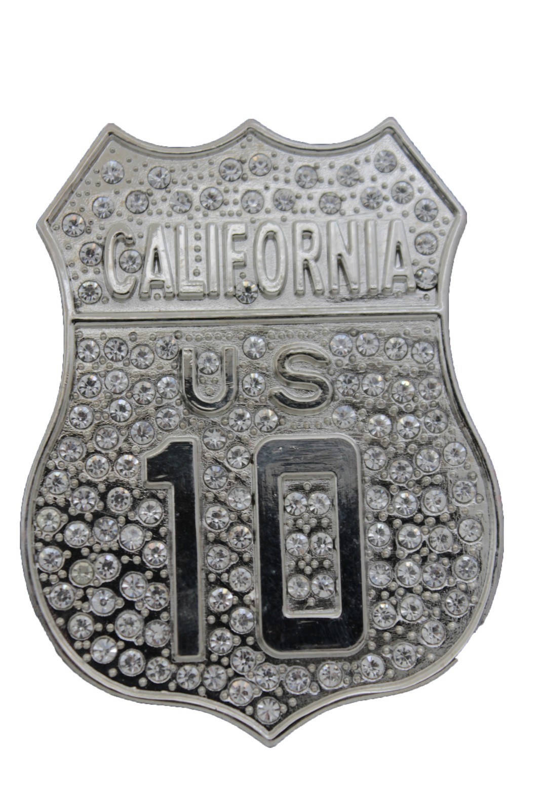 Men Silver Metal Motorcycle Fashion Belt Buckle California State US 10 Freeway