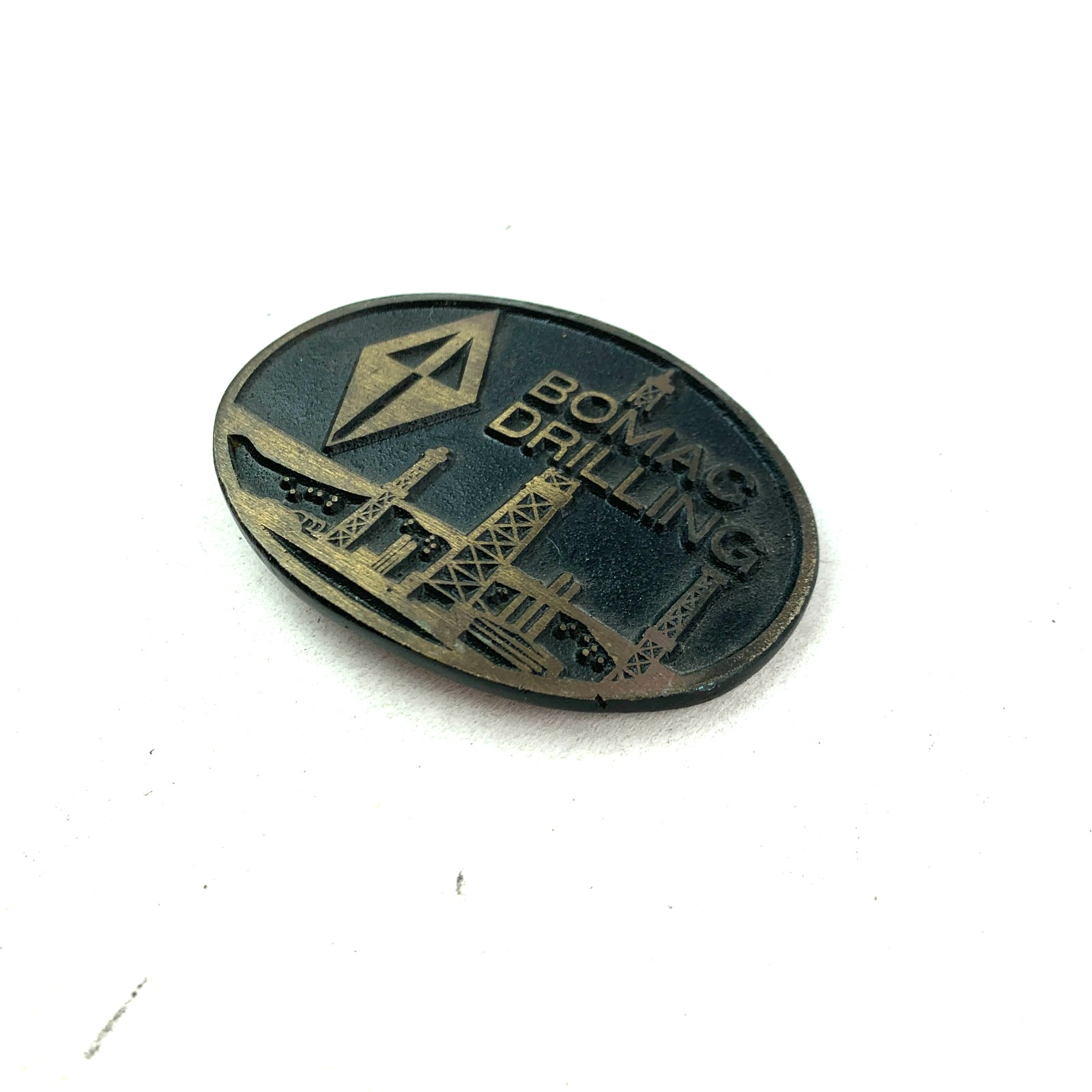 Vintage Bomac Drilling Provo Utah DynaBuckle Bronze Metal Belt Buckle