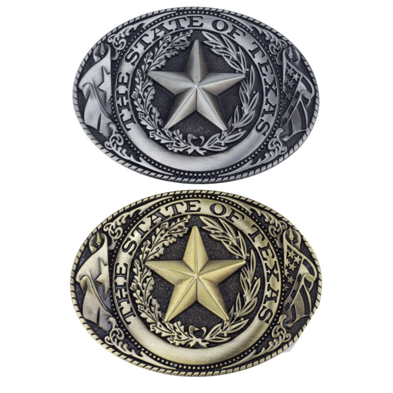 Five pointed star belt buckle Western cowboy motorcycle riding belt buckle