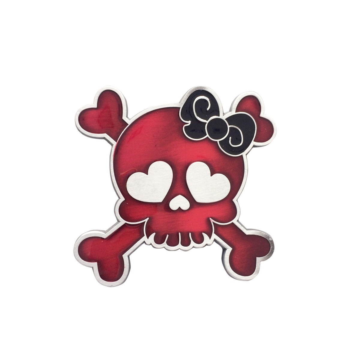 Vintage Dark Pink Enamel Punk Rock Emo Tattoo Skull Girl Wedding Belt Buckle