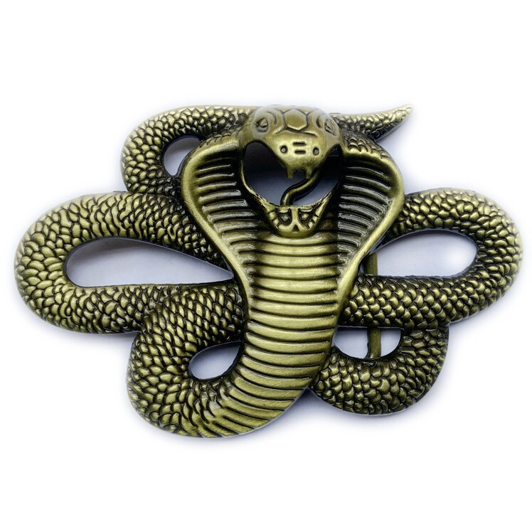 Snake Belt Buckle Western Cowboy Native American Motorcyclist (SNK-03-G)