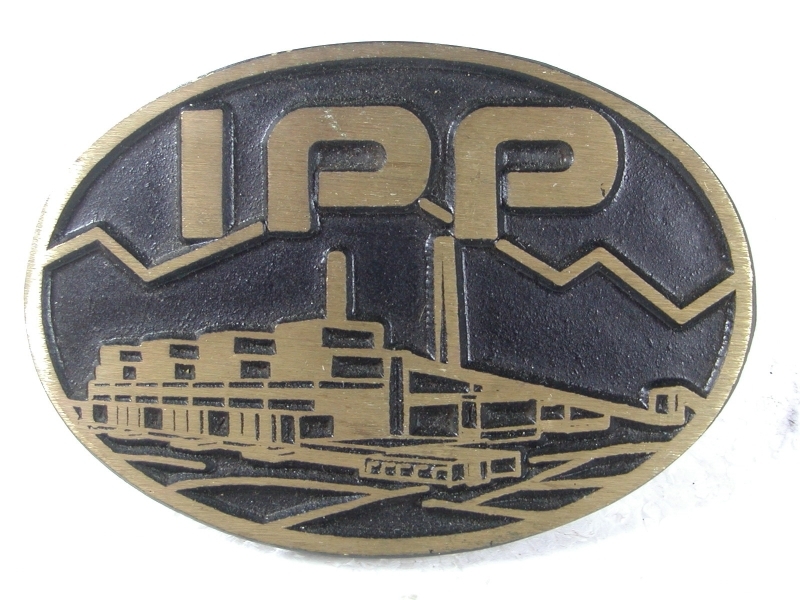 IPP Intermountain Power Project Brass Belt Buckle By Dyna Buckle 4116