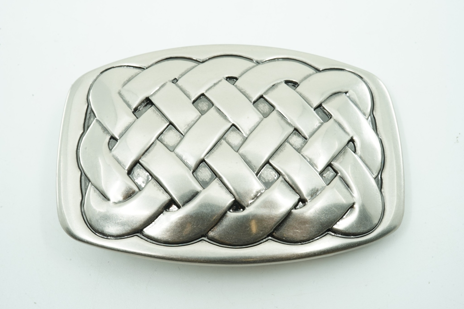 Silver Plated Cross Knot Solid Metal Belt Buckle