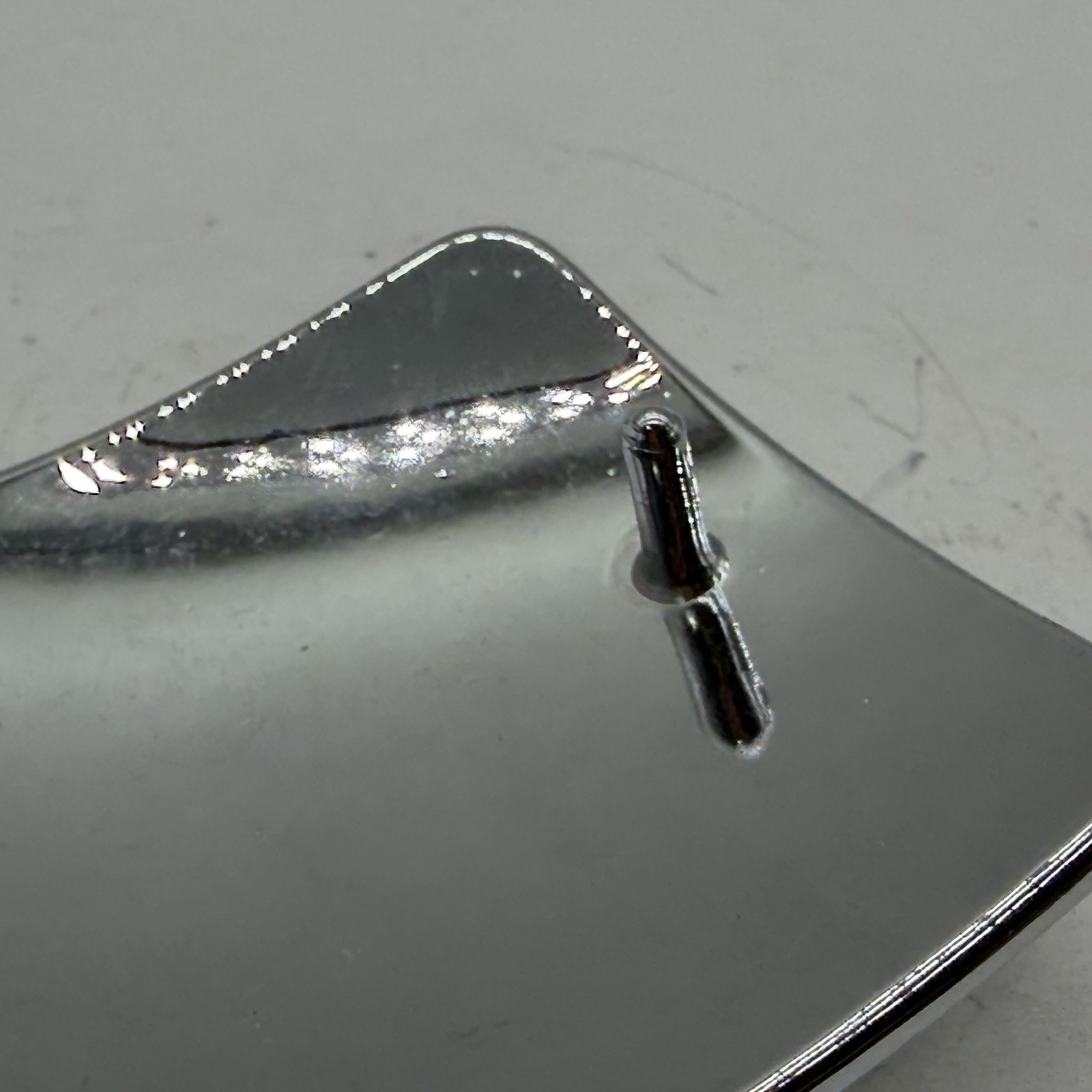Vintage Silver Tone Hammer Rectangle Belt Buckle Textured Minimalist
