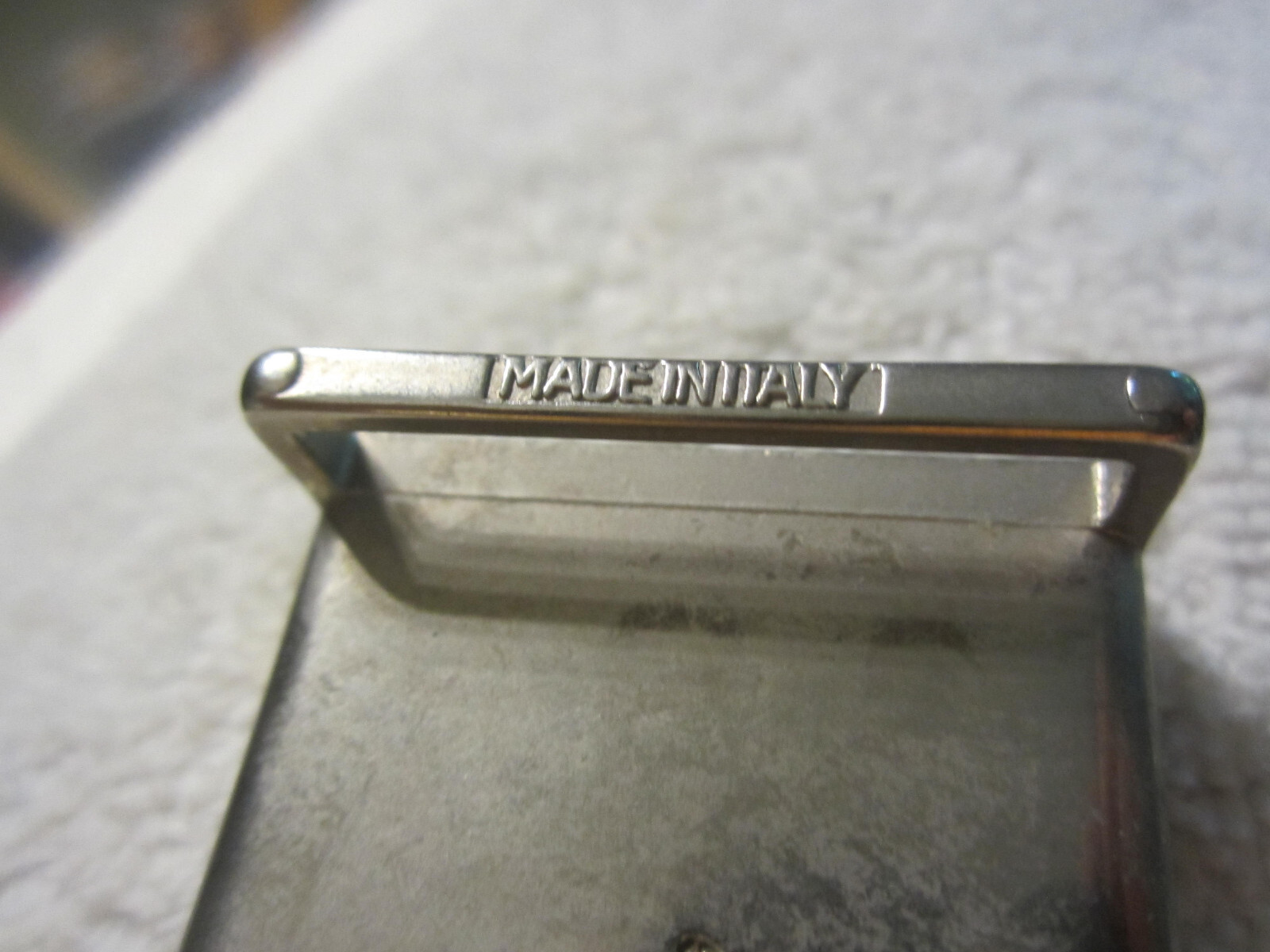1-3/16&Prime; Italy S monogram Brass Buckle Gold Finish,VTG