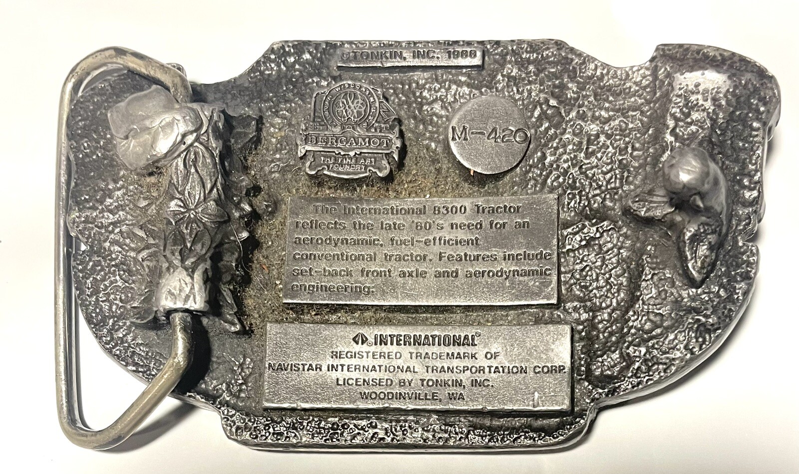 1988 Tonkin International Model 8300 Belt Buckle 3-1/4”Wide Up To 1.5” BeltVGUC
