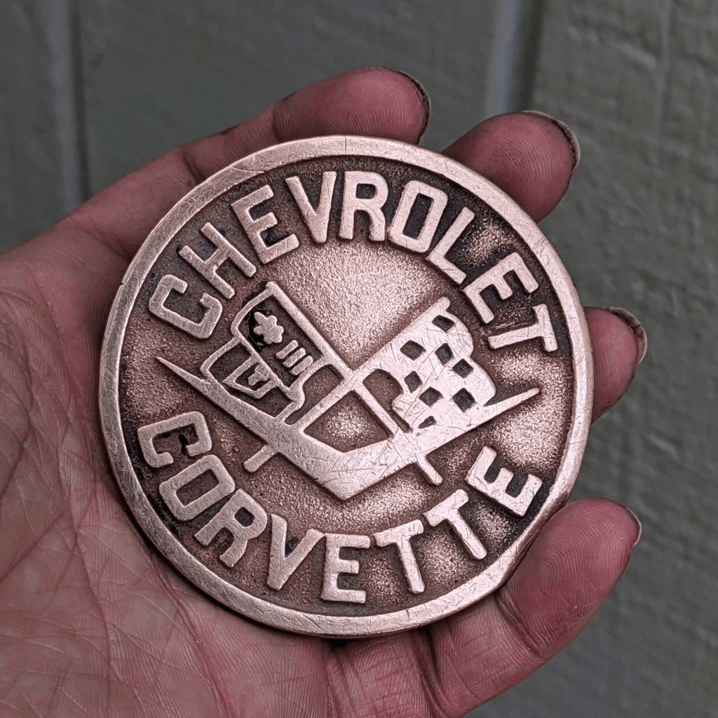 1970s Chevrolet Corvette Solid Brass Vintage Belt Buckle