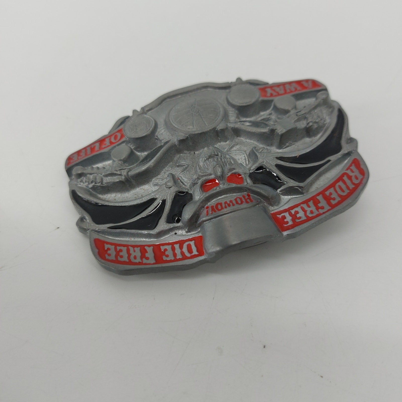 Ride Free Die Free A Way of Life Howdy Biker Belt Buckle Skull