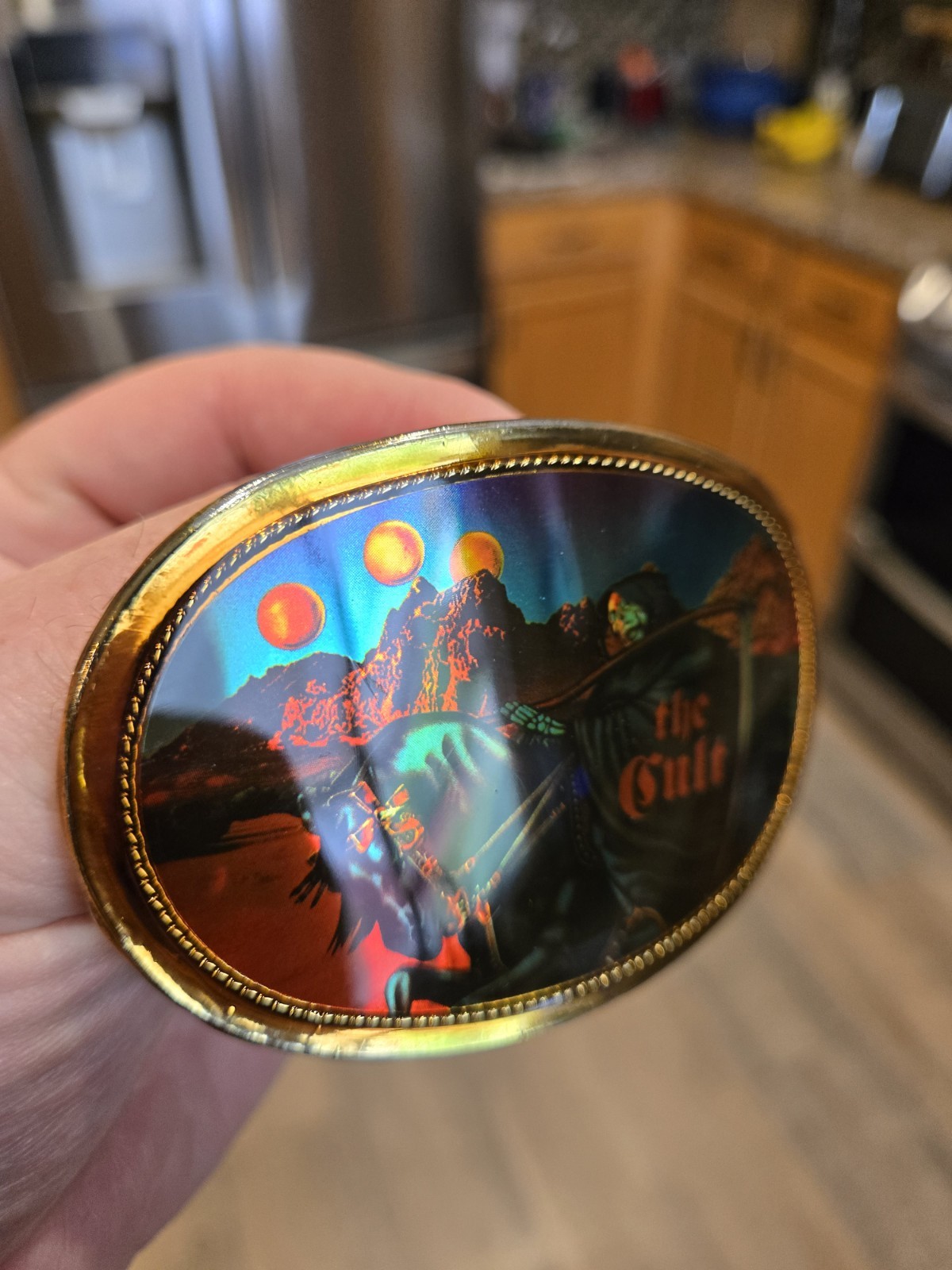 Vintage 1977 Blue Oyster Cult Belt Pacifica Mylar Belt Buckle Nice!!!