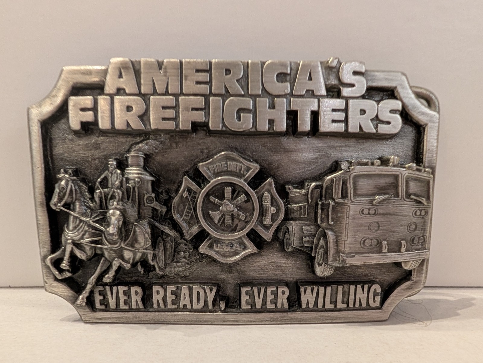 America&rsquo;s Firefighters, Ever Ready, Ever Willing Belt Buckle/Siskiyou Buckle Co.