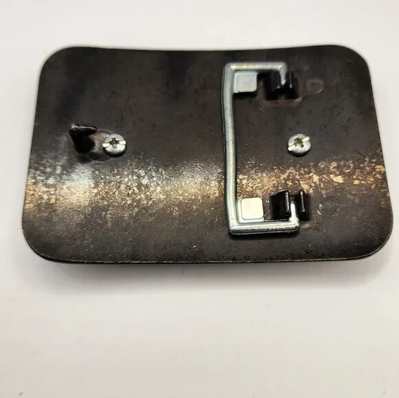 80&rsquo;s Brown Stone Silver Tone Belt Buckle Metal Heavy Statement Men&rsquo;s Accessories