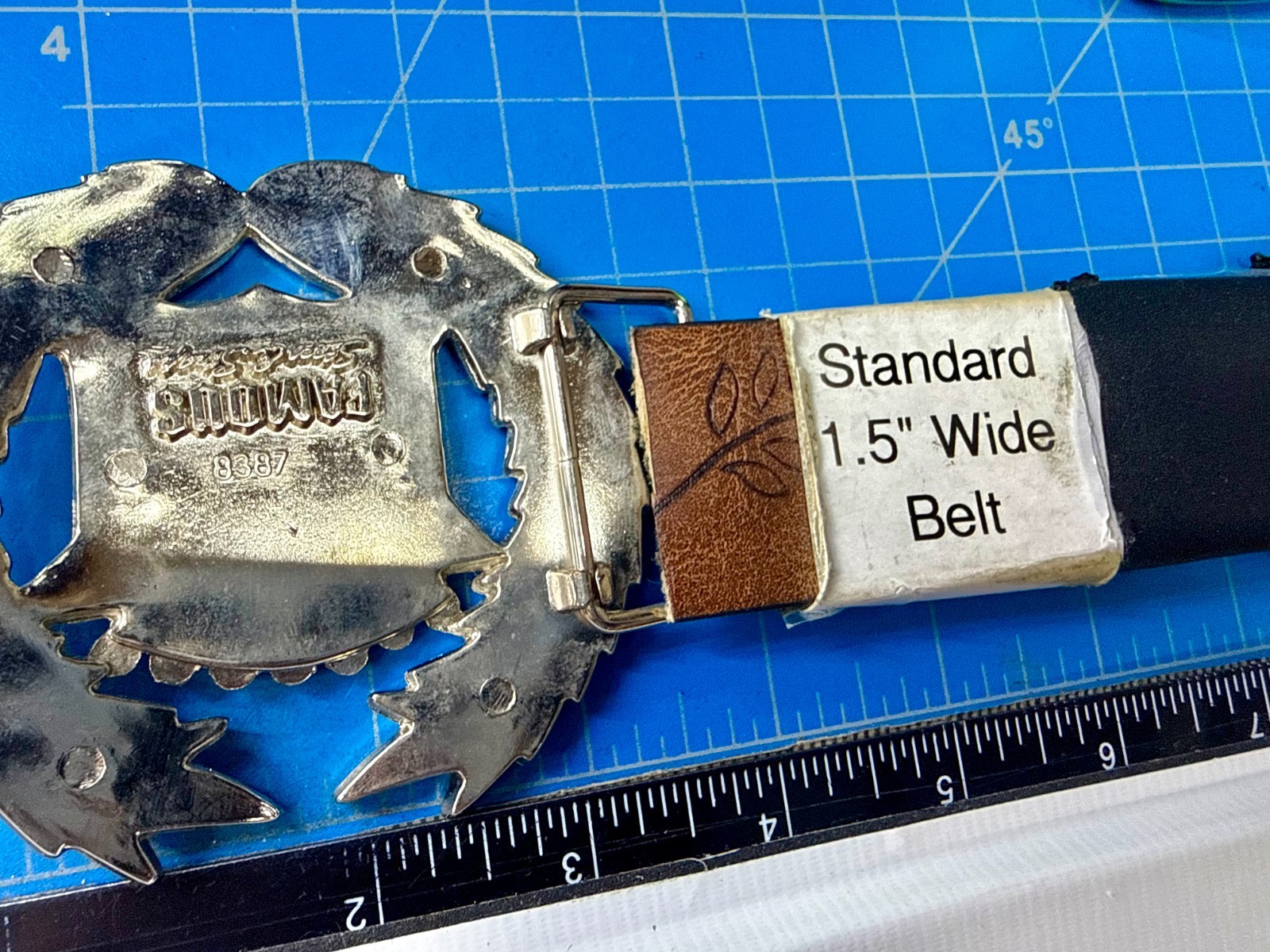 Famous Stars & Stripes Cadillac Crown Logo Olive Branch Silver Color Belt Buckle