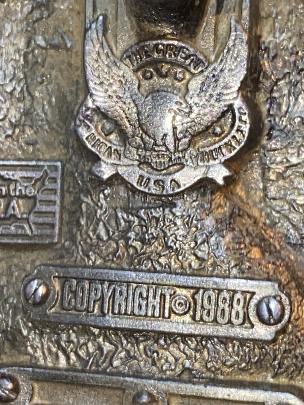 VTG Vietnam Veteran And Proud Of It Belt Buckle Enamel Great American Buckle Co