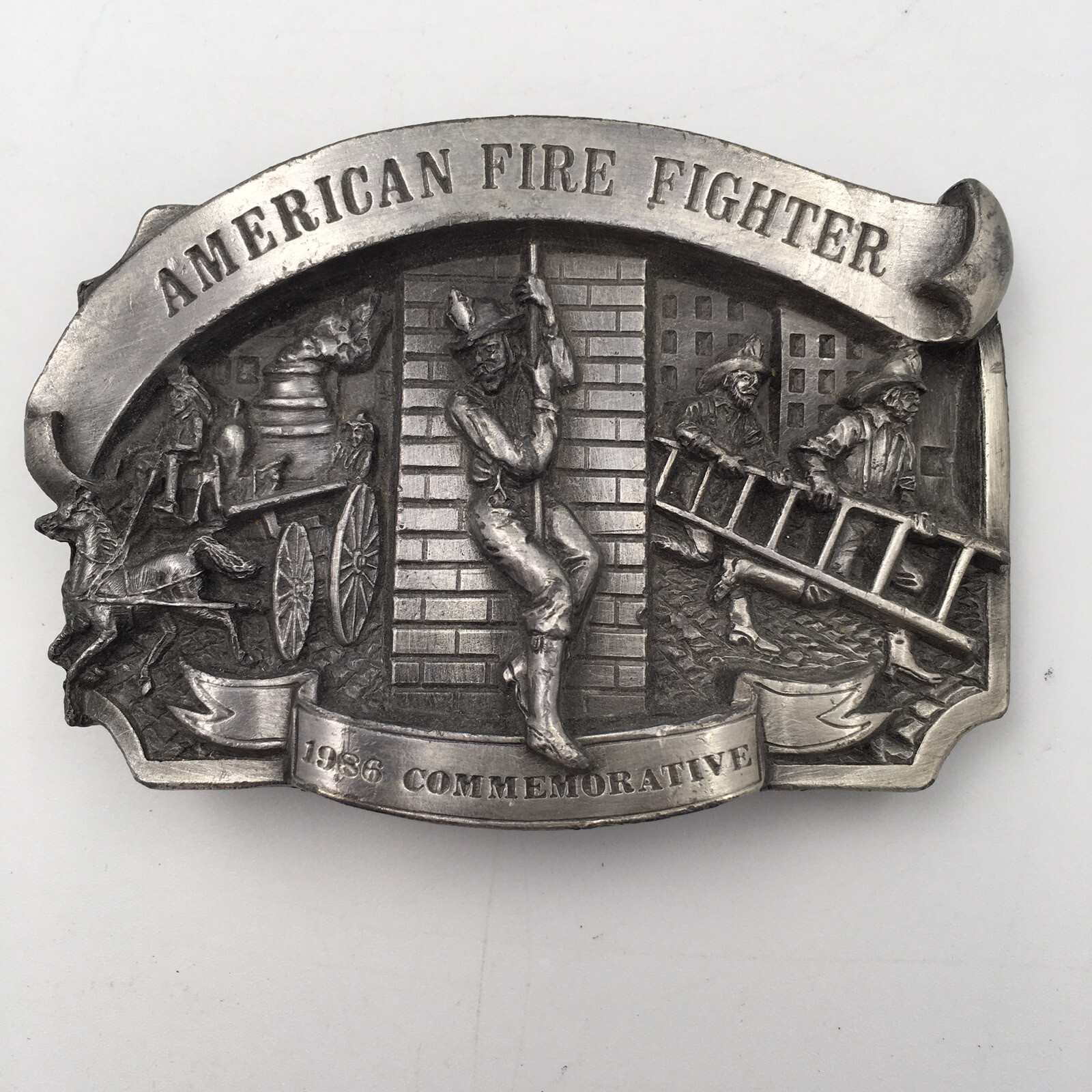 1986 American Fire Fighter Commemorative Belt Buckle #549/5000 Made In the US