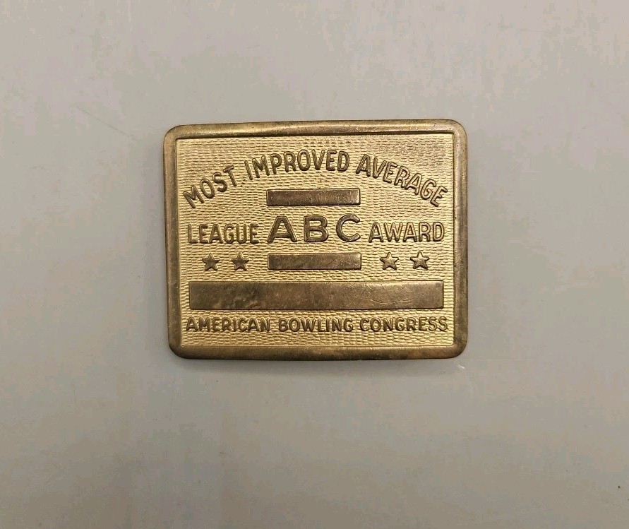 American Bowling Congress Belt Buckle Most Improved Average Award Vintage