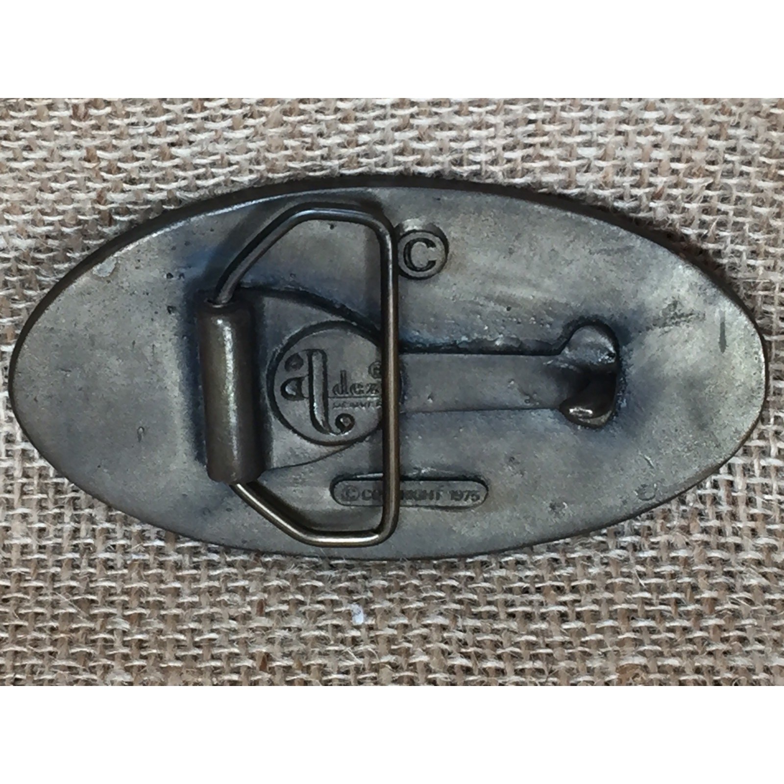 Vintage 1975 Al Dez Denver Deer Belt Buckle Bronze Tone Oval Wildlife Western