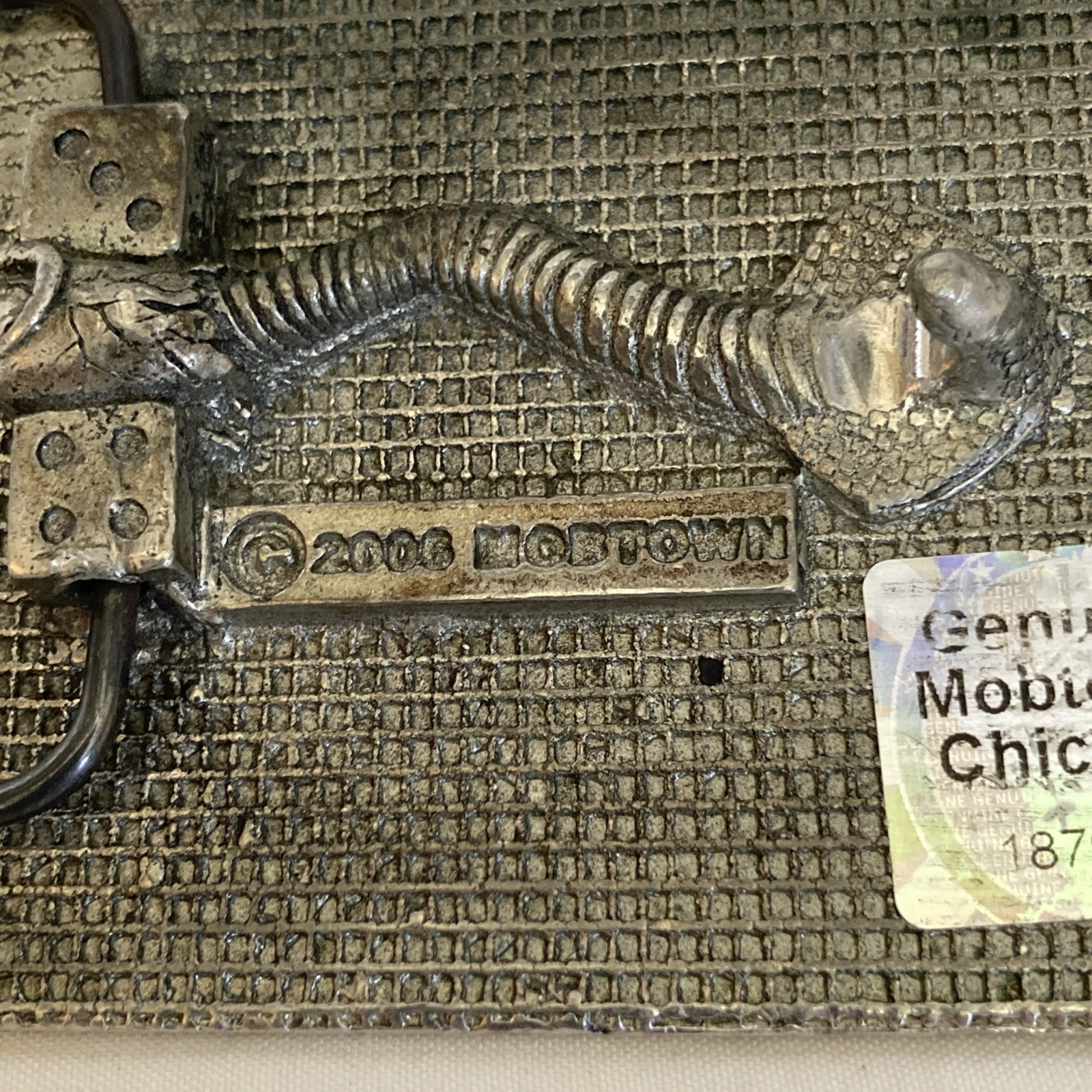 Vintage Mobtown 2006 RECORD PLAYER BELT BUCKLE PEWTER & ENAMEL