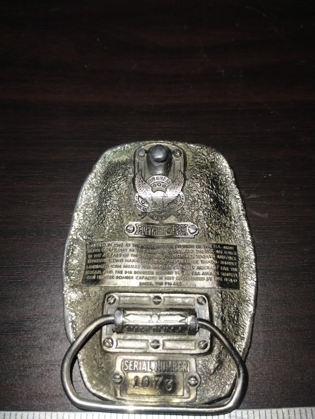 VINTAGE BELT BUCKLE USAF US AIR FORCE SUPERIORITY