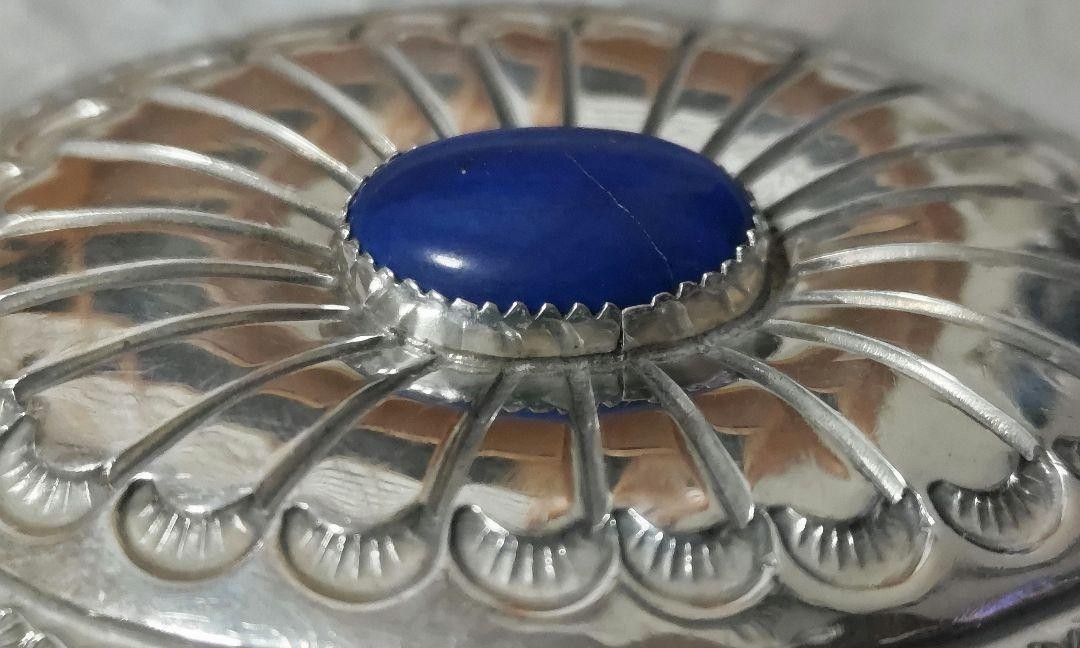 NAVAJO Natural Stone Indian Jewelry Lapis Lazuli Silver Rare Buckle Japan JP