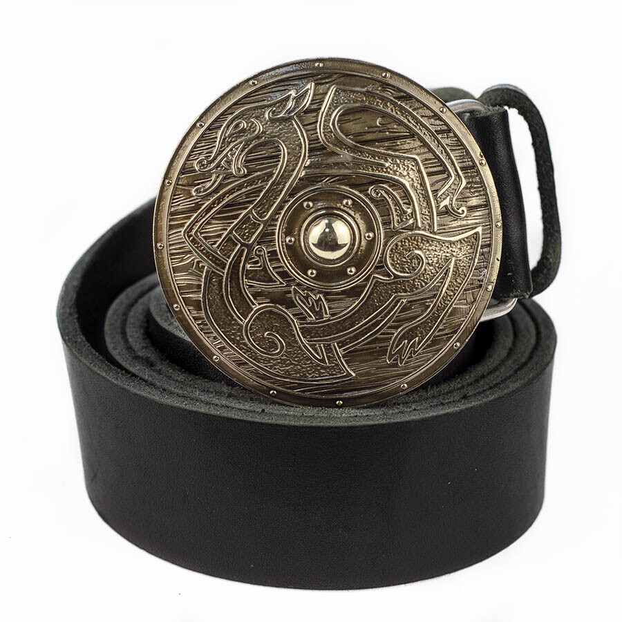 German silver belt buckle Viking Shield, warrior buckle, Scandinavian buckle