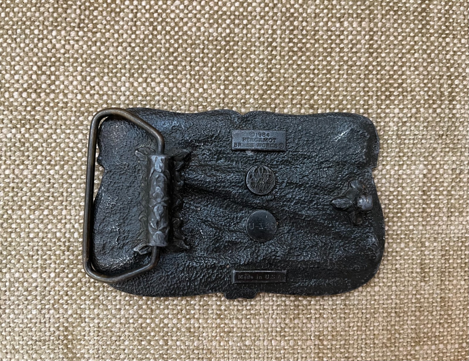 Vintage 1984 Bergamot Brass Works U-149 Enameled Steam Train 5473 Belt Buckle