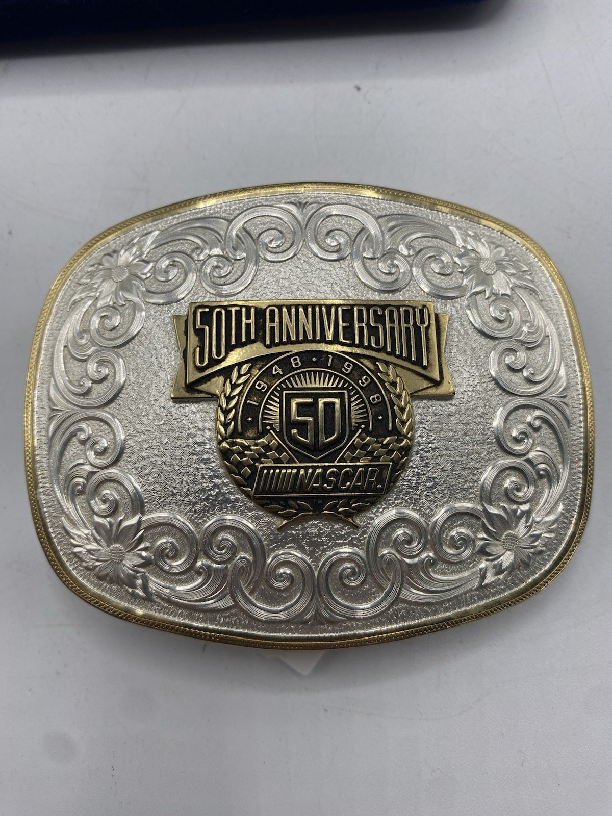 NASCAR 50th Anniversary Belt Buckle Montana Silversmiths