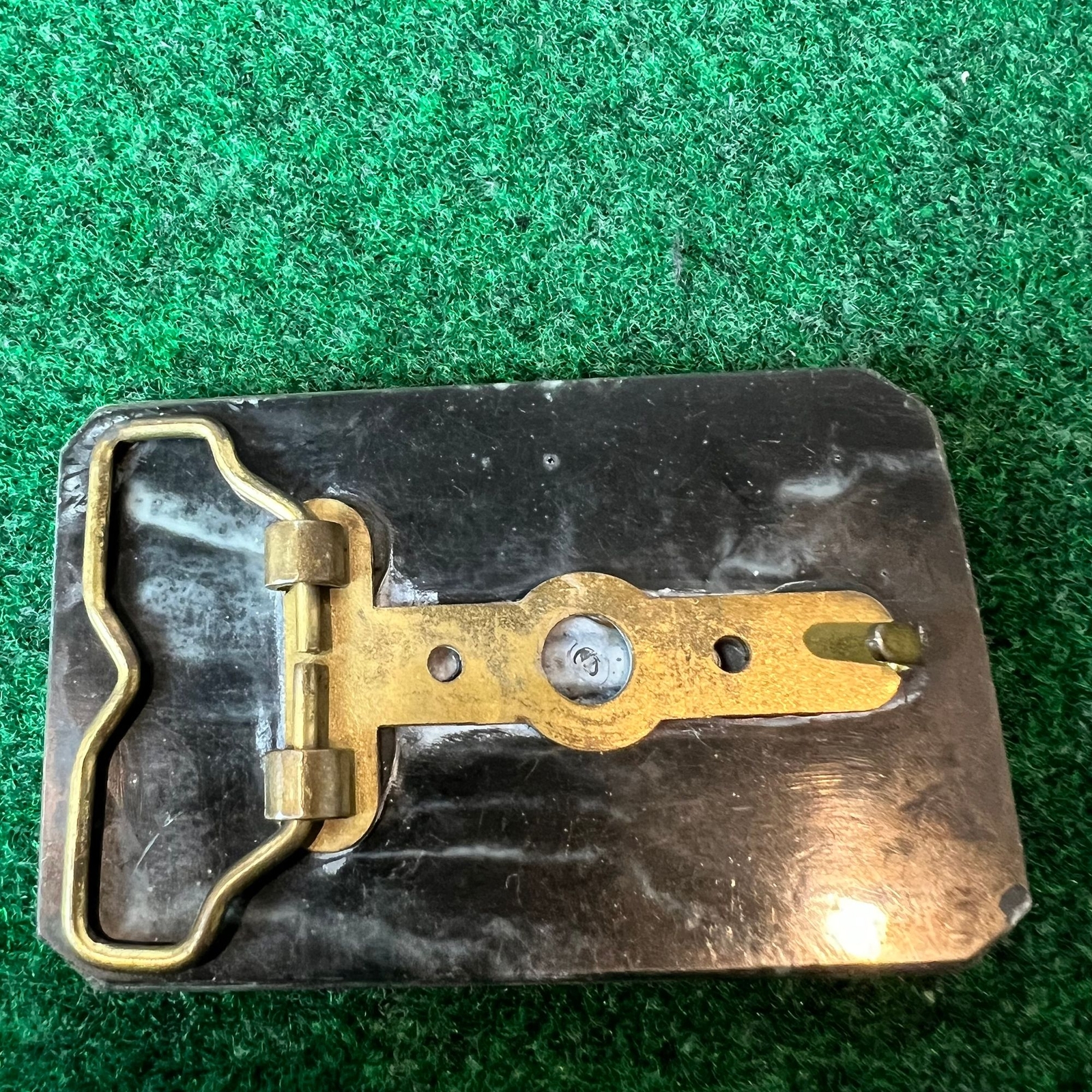 Vintage Rolls Royce Faux Marble Automative Auto Belt Buckle