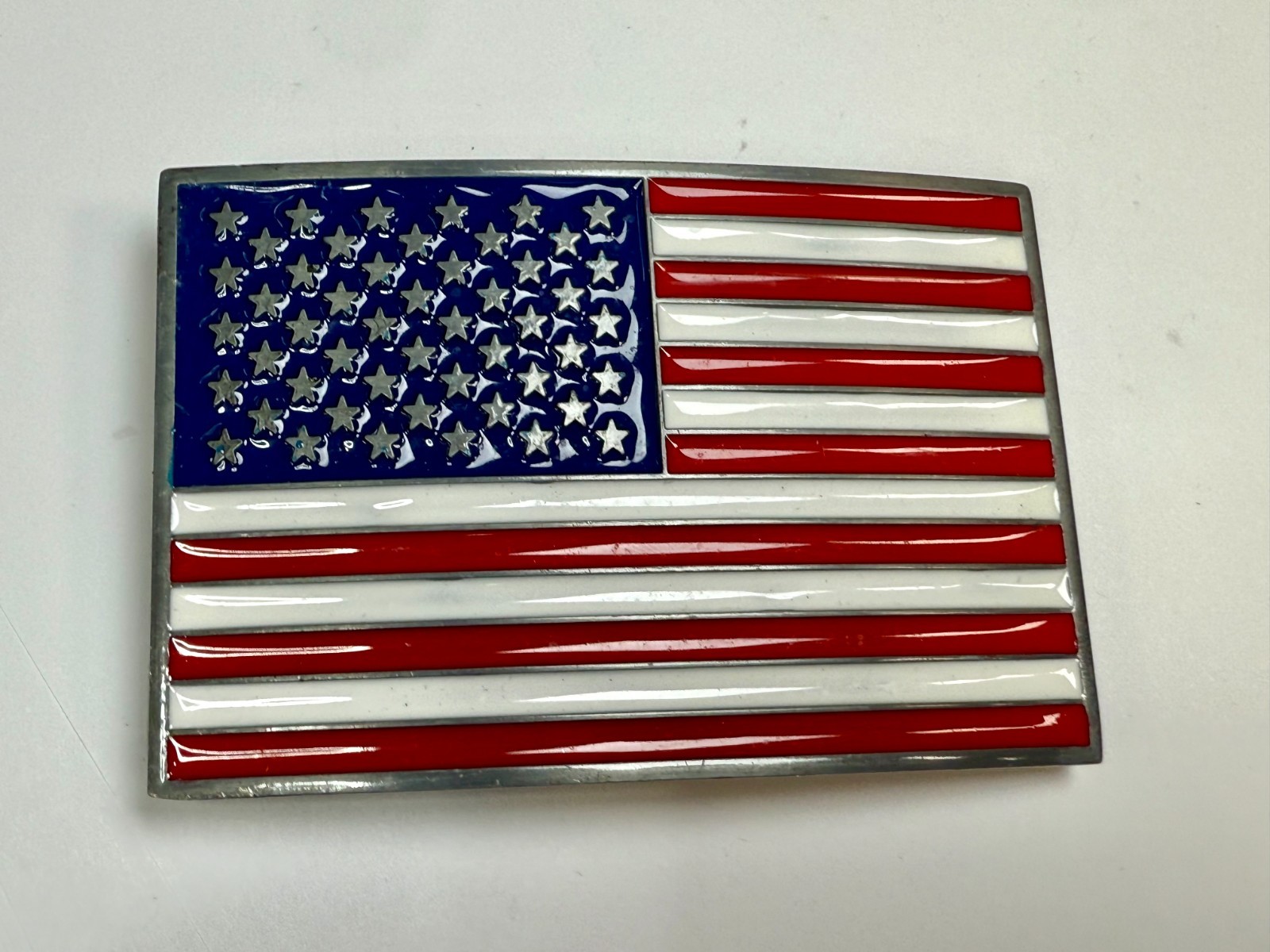 Patriots United States American Flag Star Strips Enameled Patriotic Belt Buckle