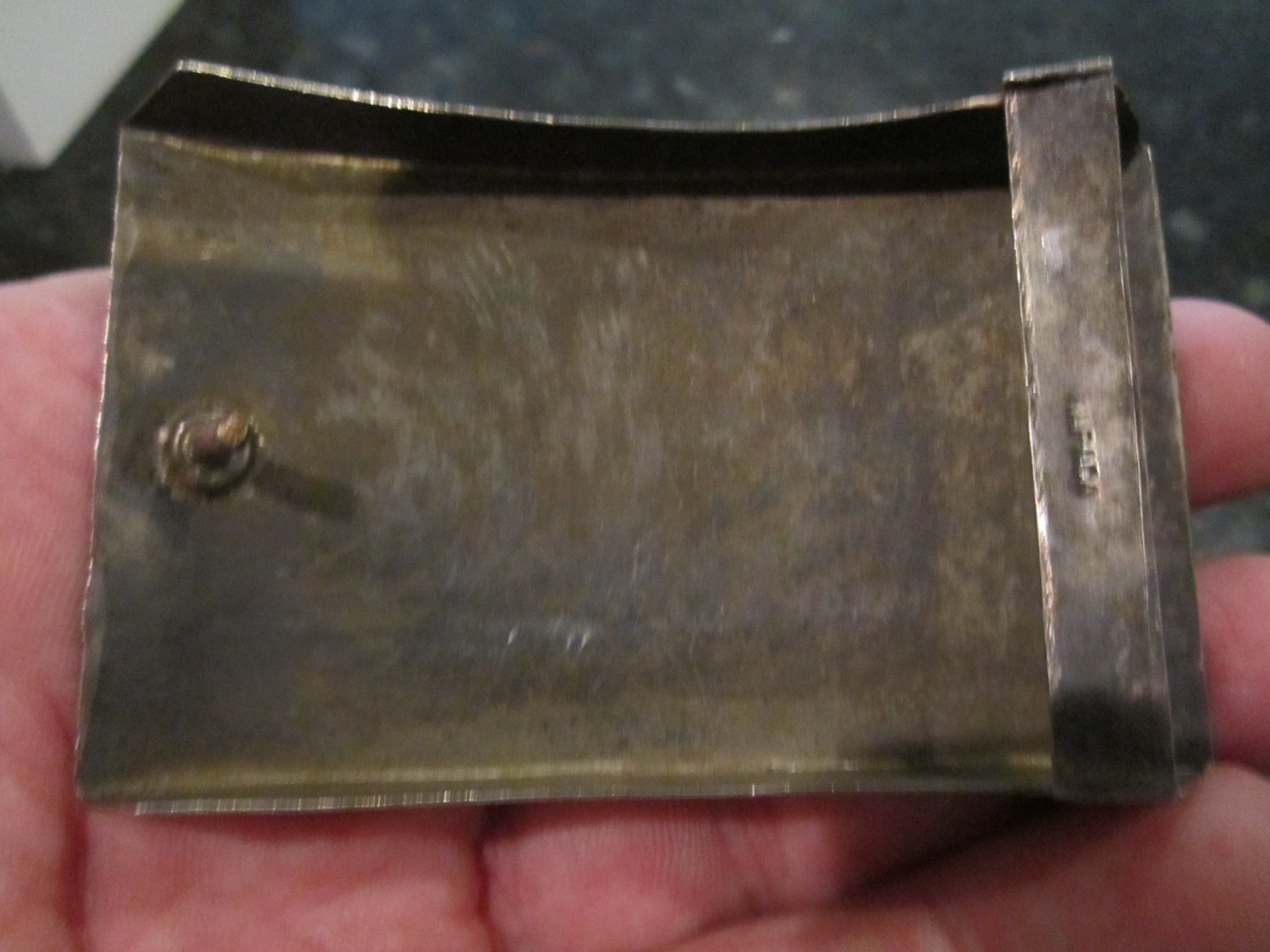 VINTAGE ALPACA SILVER SUNDIAL BELT BUCKLE MOTHER OF PEARL INLAY – GW-26