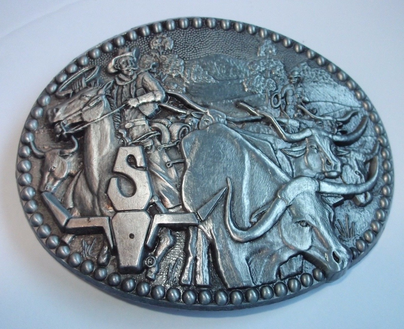 Zee Series 3-D Metal Cowboy Belt Buckle Horse Longhorn Cow Bull Roundup Western